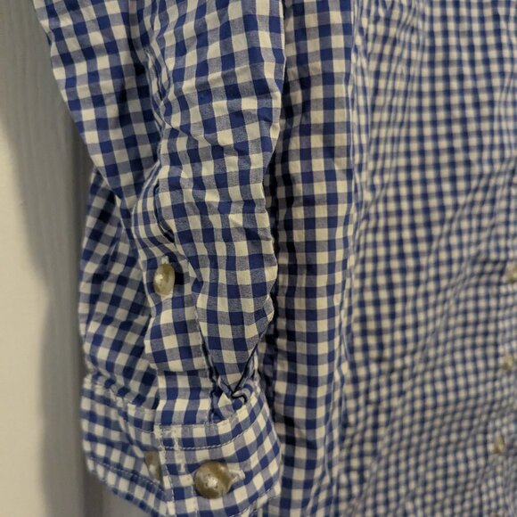Orvis River Guide Shirt Dress Womens Size Med Blue White Checker Gingham Active - Picture 5 of 11
